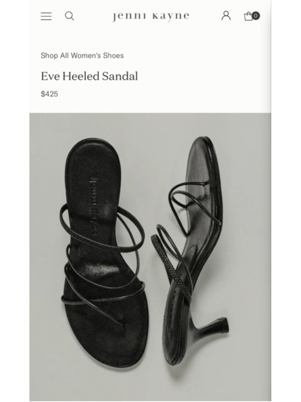 New Jenni Kayne Black Eve Heeled Strappy Sandals 39/9 $425